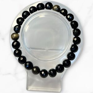 8mm Faceted Gold Sheen Obsidian